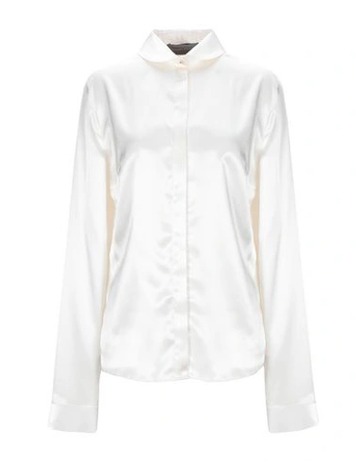 Alessandro Dell'acqua Solid Color Shirts & Blouses In Ivory