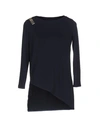 Elisabetta Franchi Woman T-shirt Midnight Blue Size 8 Viscose, Elastane In Dark Blue
