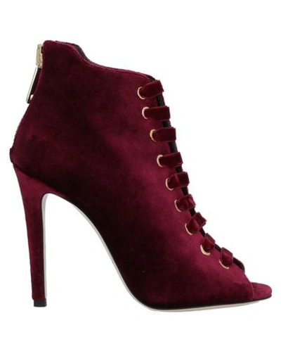 Space Style Concept Ankle Boot In Maroon
