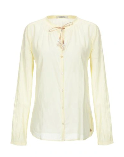 Maison Scotch Solid Color Shirts & Blouses In Yellow