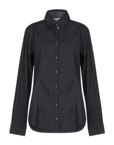 Aglini Solid Color Shirts & Blouses In Black