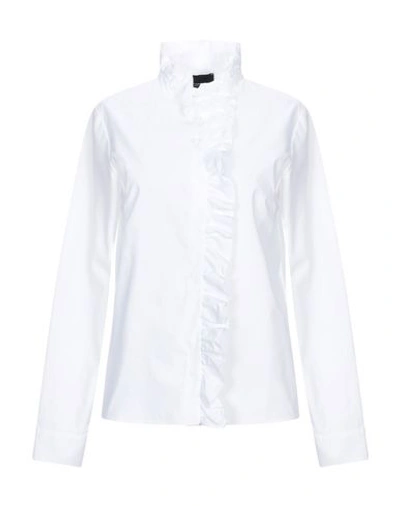 Atos Lombardini Solid Color Shirts & Blouses In White