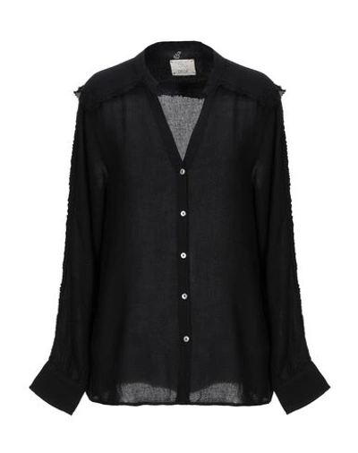 Diega Solid Color Shirts & Blouses In Black