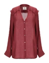 Diega Solid Color Shirts & Blouses In Rust