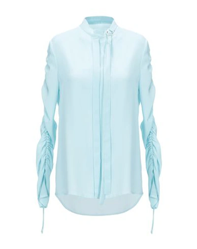 Versace Shirts & Blouses With Bow In Sky Blue