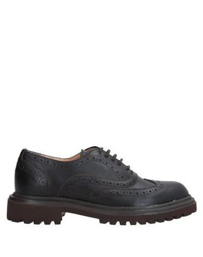 A.testoni Laced Shoes In Dark Brown