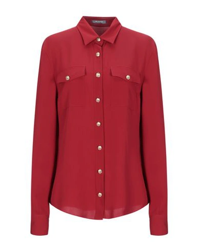 Balmain Silk Shirts & Blouses In Brick Red