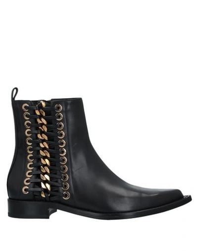 Alexander Mcqueen Black Leather Ankle Boots