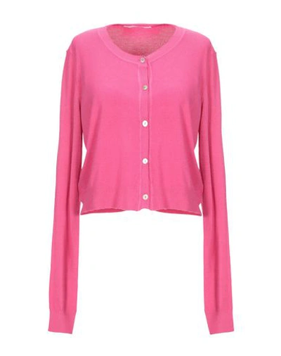 Les Copains Wrap Cardigans In Fuchsia