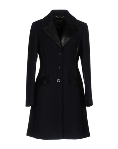Versace Coat In Dark Blue