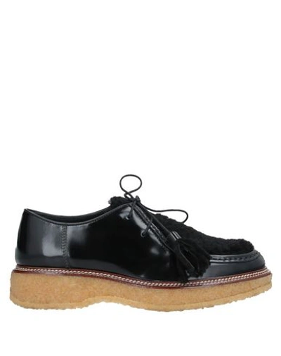 Tod's Woman Lace-up Shoes Black Size 5.5 Leather