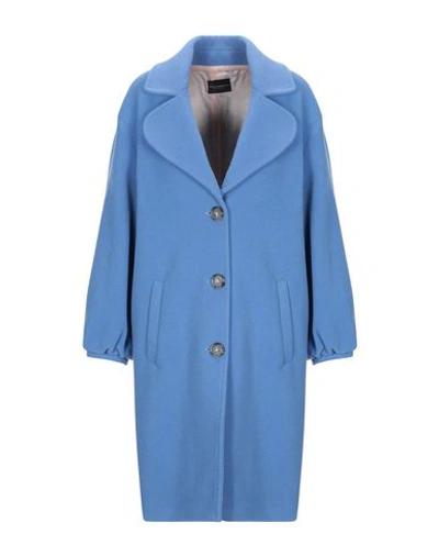 Atos Lombardini Coat In Sky Blue