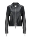 Giuseppe Zanotti Leather Zip-up Jacket In Black