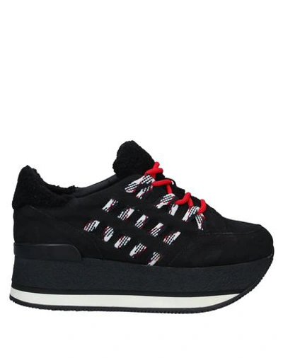 HOGAN HOGAN WOMAN SNEAKERS BLACK SIZE 7.5 LEATHER,11728532LX 14