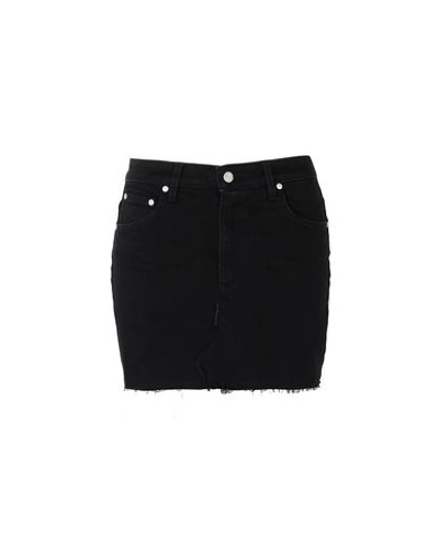 Represent Cotton Blend Denim Skirt In Black