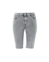 Represent Cotton Blend Denim Riding Shorts In Grey