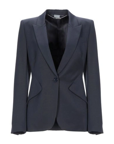 Alexander Mcqueen Blazer In Dark Blue