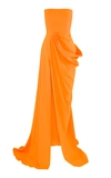 ALEX PERRY REED DRAPED CREPE GOWN,759684