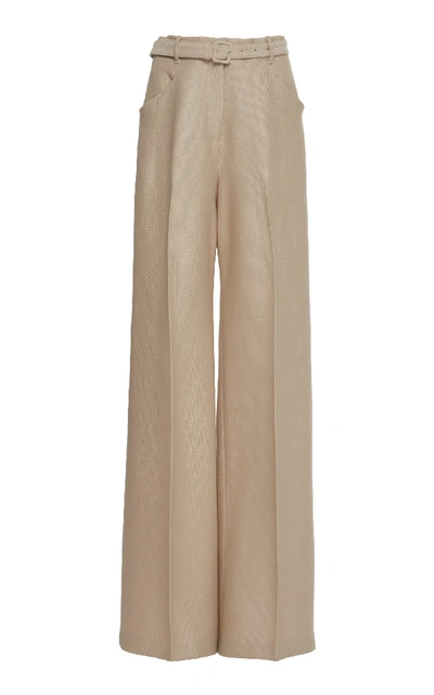 Gabriela Hearst Dora Silk-blend Wide-leg Trousers In Neutral