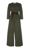SEA BELTED COTTON-TWILL WIDE-LEG JUMPSUIT,760266