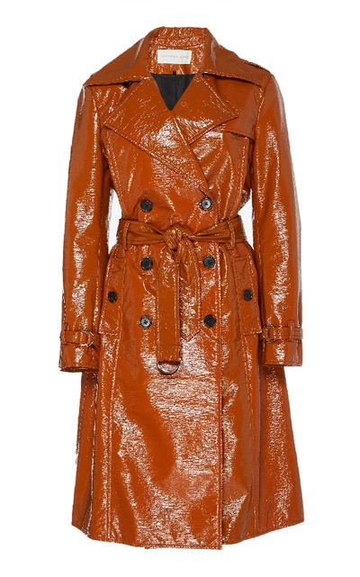 Veronica Beard Finnick Faux Patent Leather Trench In Brown ModeSens