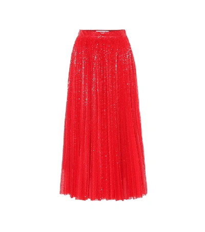 Msgm Pleated Midi Skirt - 红色 In Red