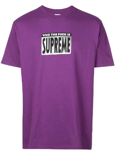 Supreme Slogan Print T-shirt In Purple