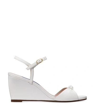 Stuart Weitzman The Gloria Wedge In Cream Nappa Leather