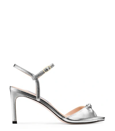 Stuart Weitzman The Gloria 80 In Silver Metallic Nappa Leather