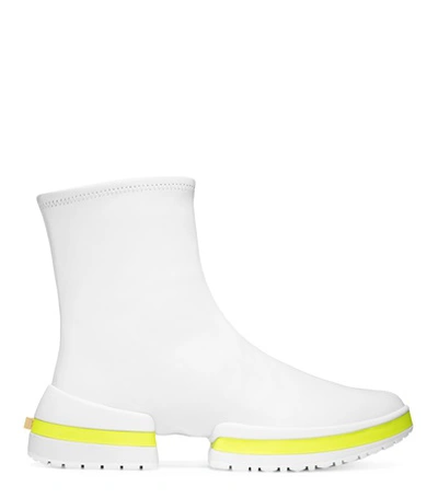 Stuart Weitzman The Sw-612 Sneaker In White Stretch Leather