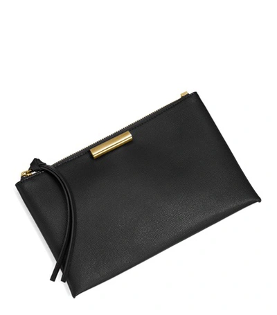 Stuart Weitzman The Evie Large Pouch In Black Caviar Leather