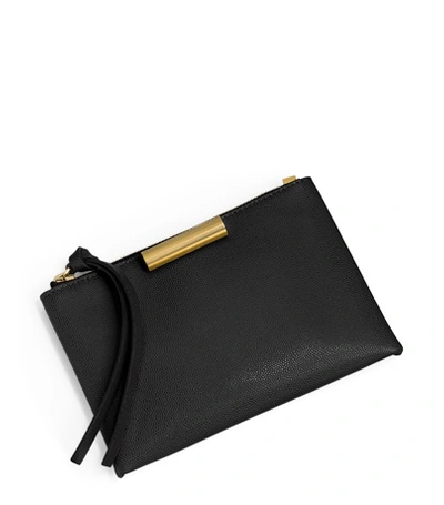 Stuart Weitzman The Evie Small Pouch In Black Caviar Leather