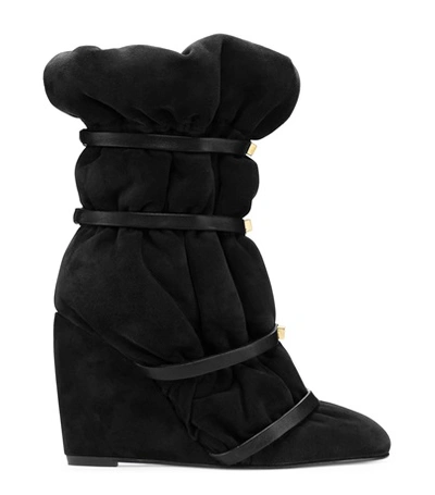 Stuart Weitzman The Duvet Stud In Black Suede