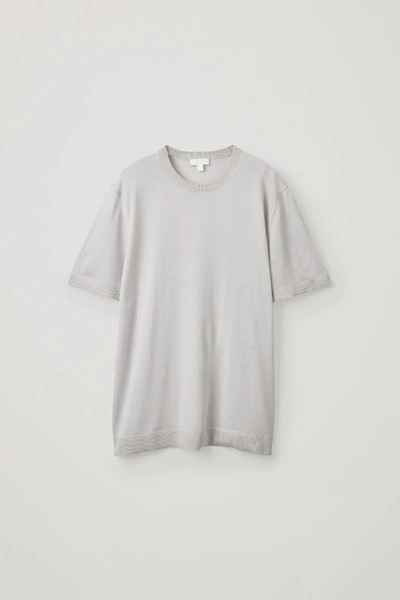 Cos Merino Knitted T-shirt In Grey