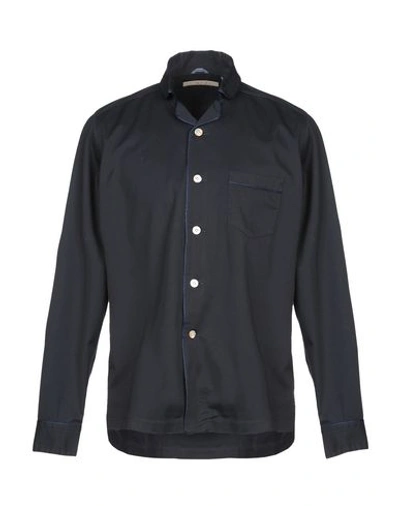 Dnl Solid Color Shirt In Dark Blue