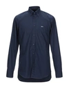 Paul & Shark Solid Color Shirt In Dark Blue