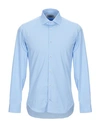 Manuel Ritz Solid Color Shirt In Azure
