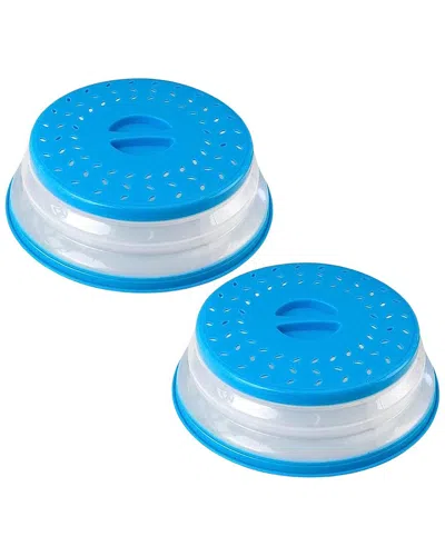 1947 Kitchen Pack Of 2 Collapsible Microwave Food Covers In Blue