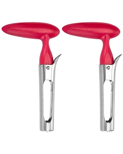 1947 Kitchen Pack Of 2 Premium Stainless Steel Apple & Fruit Corers In Pink