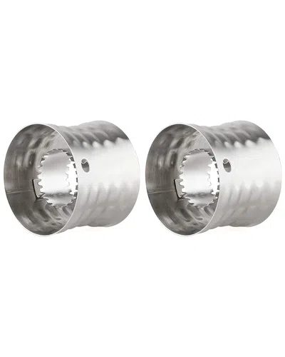 1947 Kitchen Pack Of 2 Quick Corn Cob Cutter & Peeling Ring Set In Silver