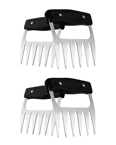 1947 Kitchen Set Of 2 Meat Shredding Claws With Wooden Handles In Black
