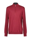 Gran Sasso Sweater With Zip In Maroon