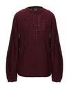 DANIELE ALESSANDRINI DANIELE ALESSANDRINI MAN SWEATER BURGUNDY SIZE 42 ACRYLIC, VISCOSE, WOOL, ALPACA WOOL,39965403RN 6