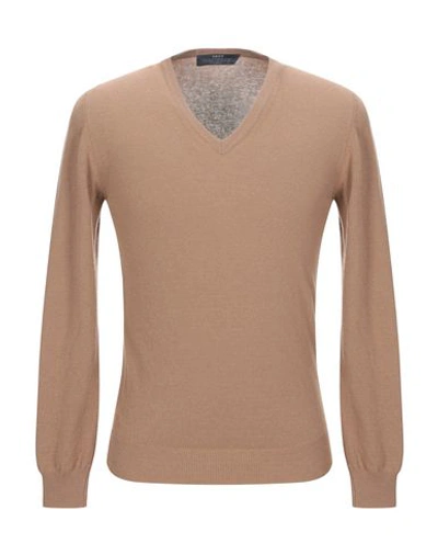 Grey Daniele Alessandrini Sweaters In Camel
