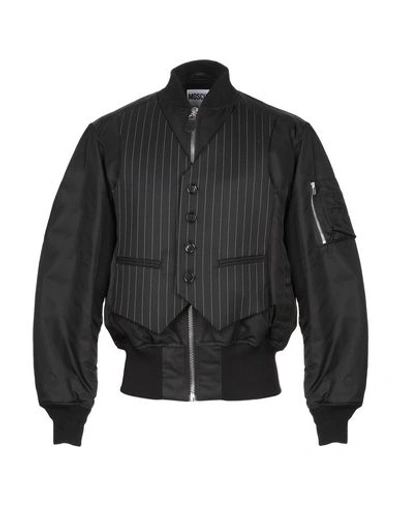 Moschino Nylon Bomber Jacket W/ Vest In Black
