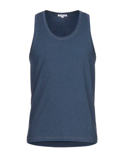 Acne Studios Sleeveless Undershirts In Slate Blue