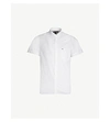 TOMMY HILFIGER LOGO-EMBROIDERED SLIM-FIT COTTON-POPLIN SHIRT