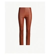 THEORY SNAP-FASTENED LEATHER LEGGINGS
