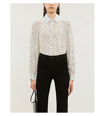 The Kooples Graphic-pattern Collared Crepe Shirt In Multicolor