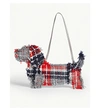 THOM BROWNE Hector leather and knitted clutch